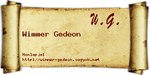 Wimmer Gedeon névjegykártya